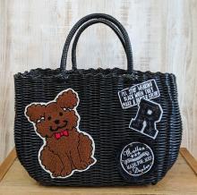 オーナーグッズ【R original】かごBag　ブラックM　一点モノ!!